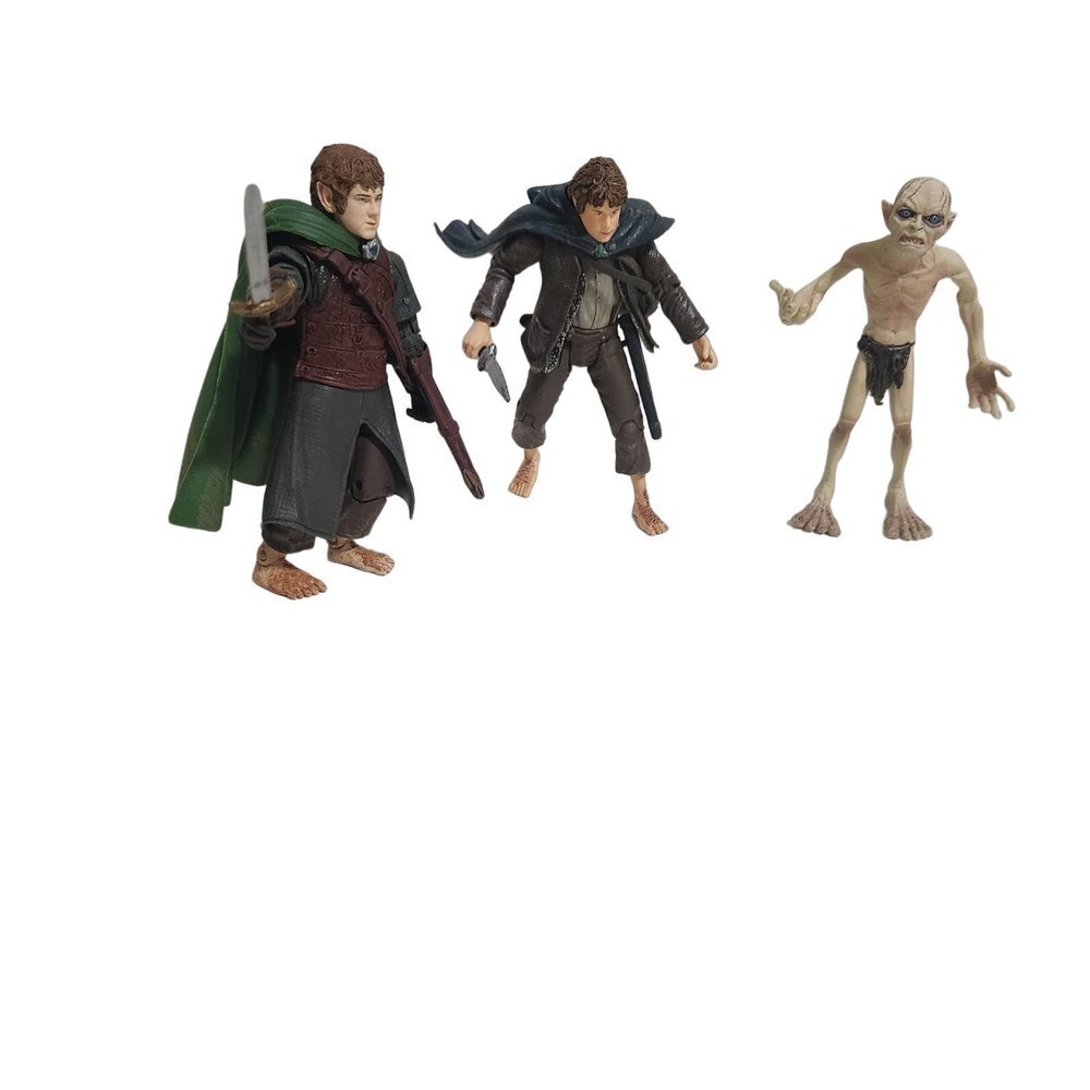 Toy Biz Marvel Lord Of The Rings 3 Piece Lot Cloaked Pippin Gollum Rohan 2003 - Picture 3 of 16